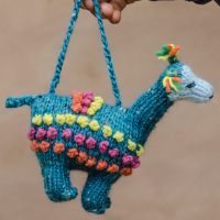 LLA-050 Blue knitted Llama