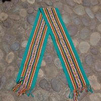 W-174 Jade Green Scarf with Inca designs