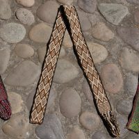 WS-041 Handwoven  Reversible Belt in Brown and Natural with fine Patterns