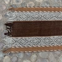 W-173 Very fine, Weaving of alpaca fiber in natural browns with geometric designs